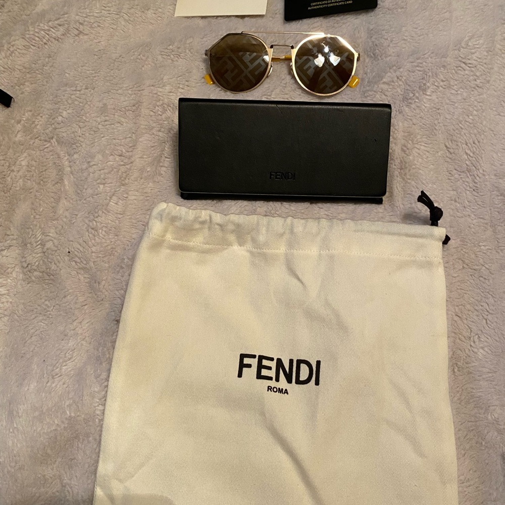Authentic Fendi FF 0021/S Sunglasses J5GK1 Gold Frame 0021